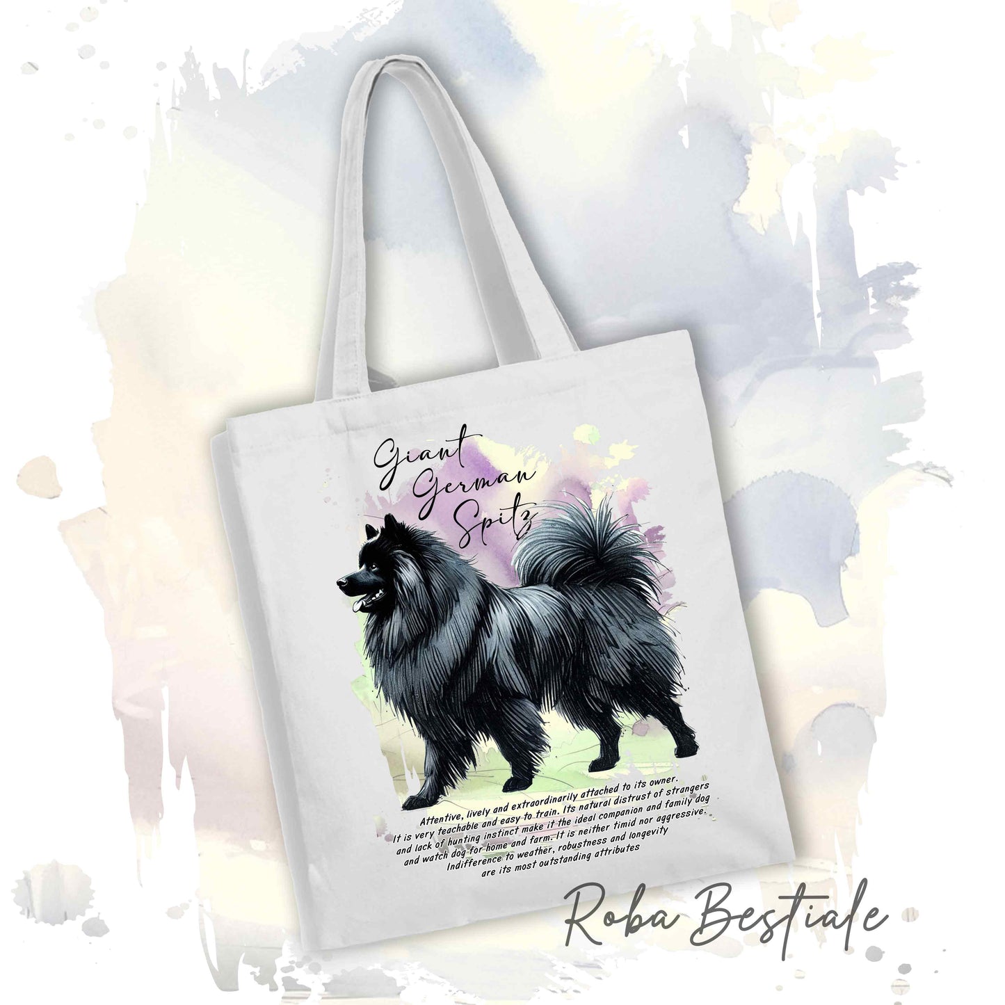 Shopper BEHAVIOR - SPITZ TEDESCO GRANDE Nero - Standard FCI - Diversi colori disponibili, 100% Cotone