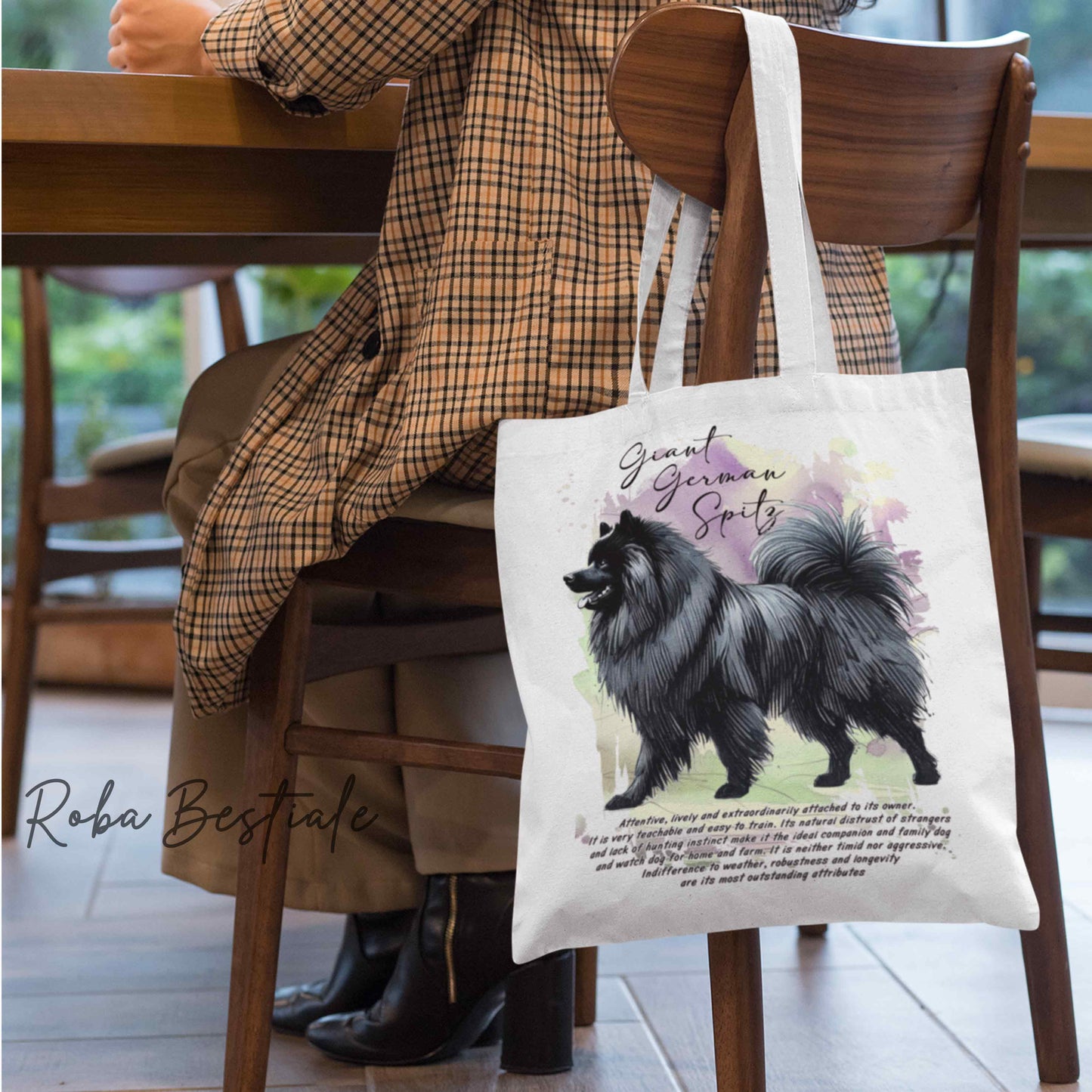 Shopper BEHAVIOR - SPITZ TEDESCO GRANDE Nero - Standard FCI - Diversi colori disponibili, 100% Cotone