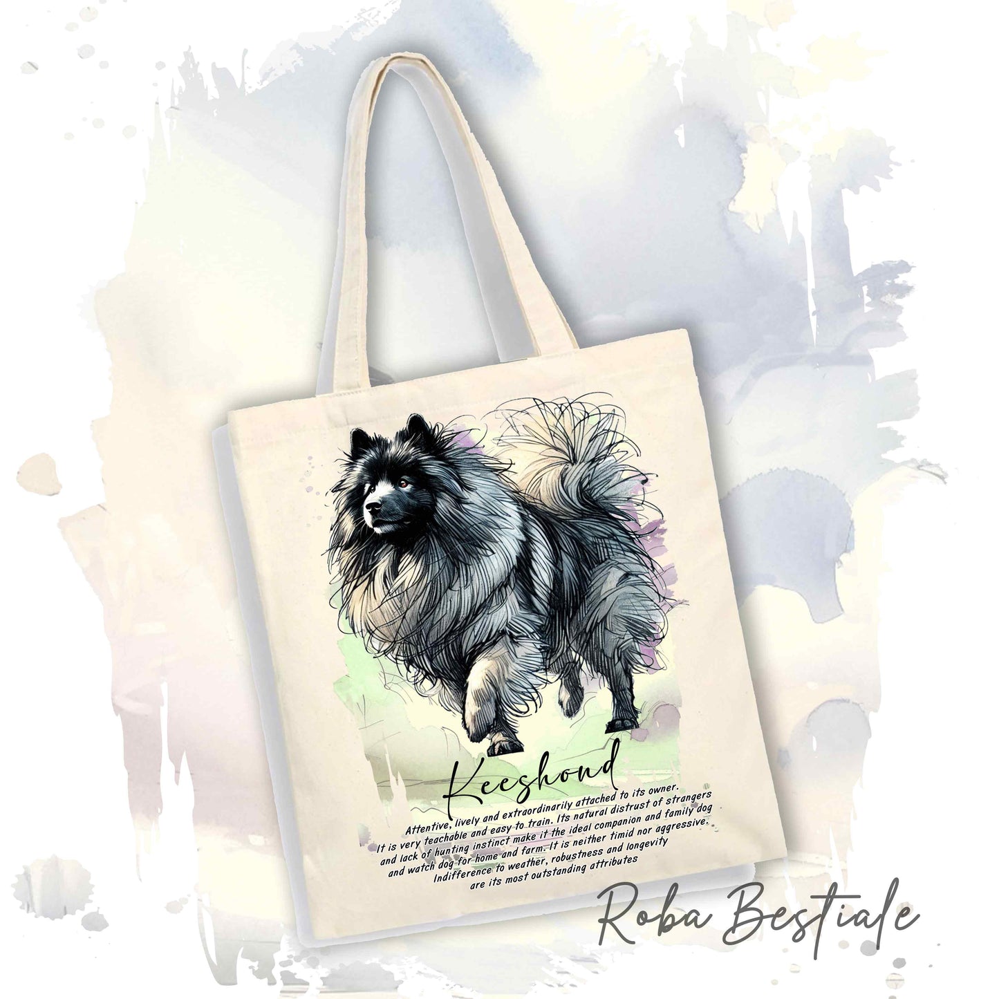 Shopper BEHAVIOR - SPITZ TEDESCO KEESHOND - Standard FCI - Diversi colori disponibili, 100% Cotone