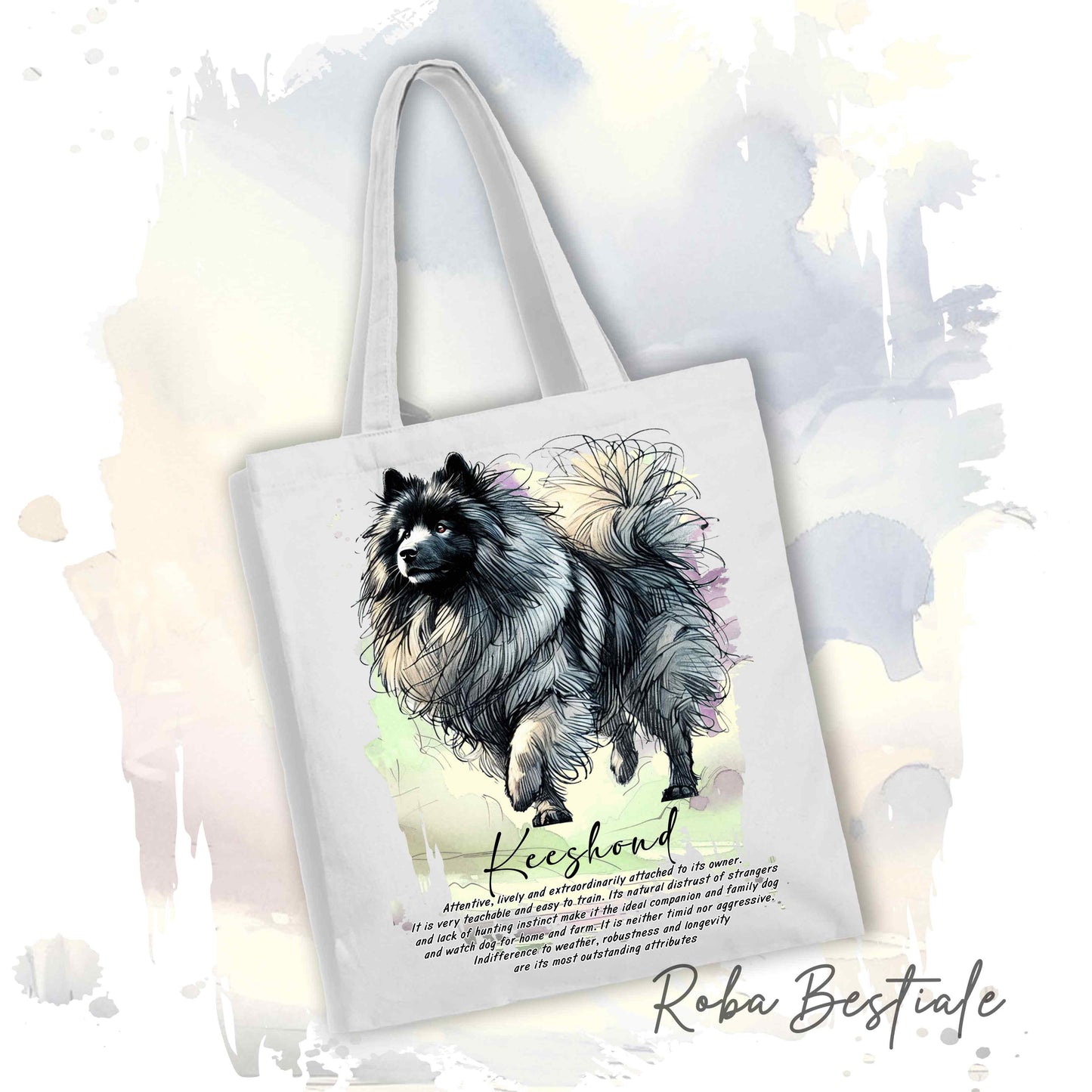 Shopper BEHAVIOR - SPITZ TEDESCO KEESHOND - Standard FCI - Diversi colori disponibili, 100% Cotone