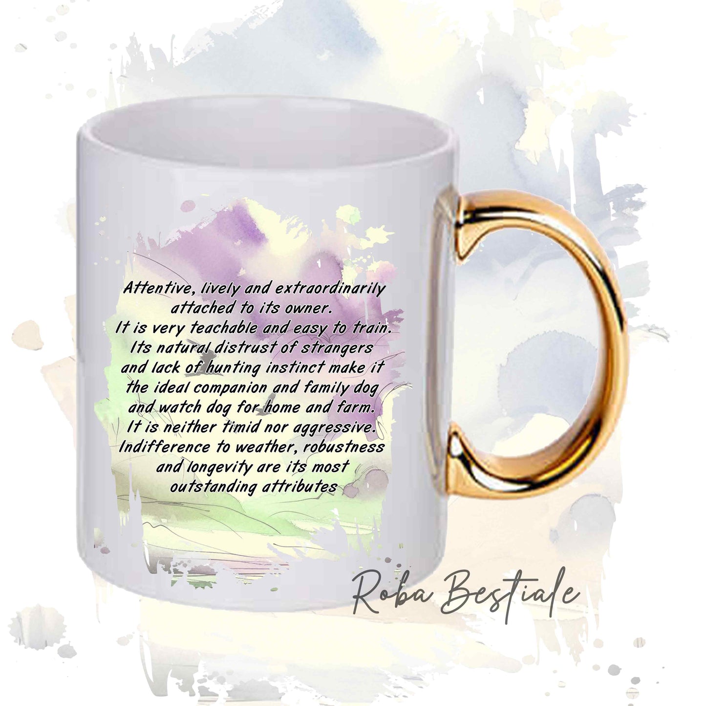 Tazza BEHAVIOR - SPITZ TEDESCO KEESHOND - Standard FCI - In Ceramica, con manico dorato - 330 ml