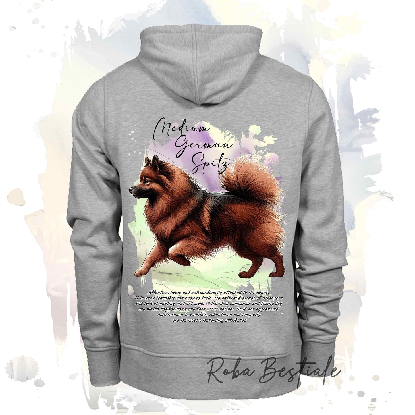 Felpa BEHAVIOR - SPITZ TEDESCO MEDIO Marrone - Standard FCI - Unisex - Grigia - dalla XS alla 3XL