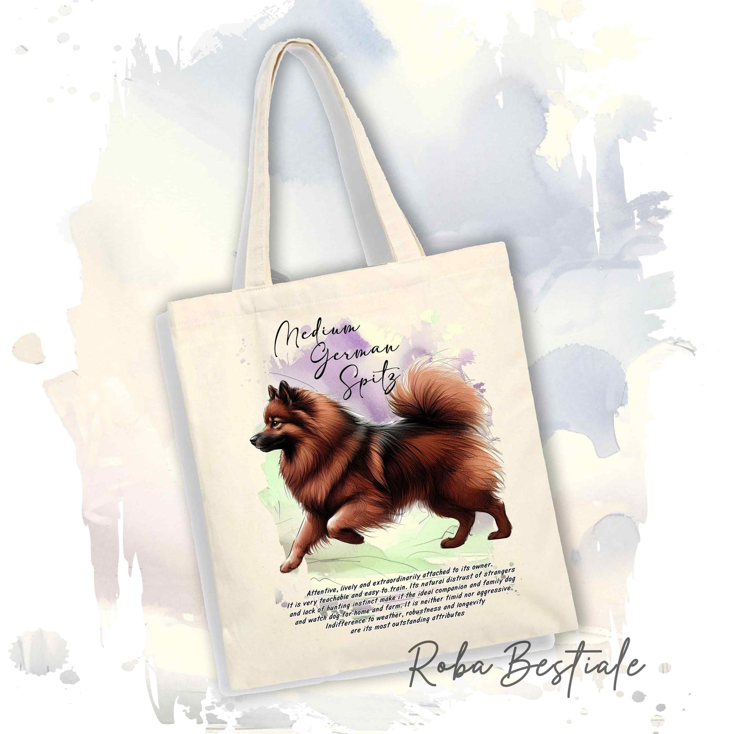 Shopper BEHAVIOR - SPITZ TEDESCO MEDIO Marrone - Standard FCI - Diversi colori disponibili, 100% Cotone