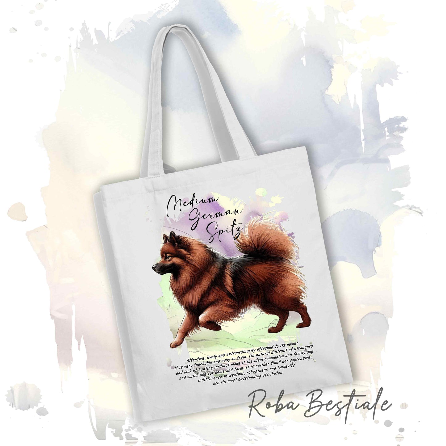 Shopper BEHAVIOR - SPITZ TEDESCO MEDIO Marrone - Standard FCI - Diversi colori disponibili, 100% Cotone