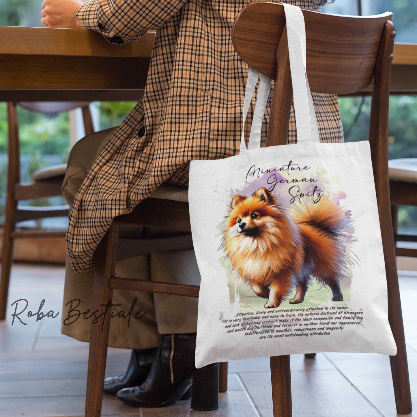 Shopper BEHAVIOR - SPITZ TEDESCO PICCOLO Arancio - Standard FCI - Diversi colori disponibili, 100% Cotone