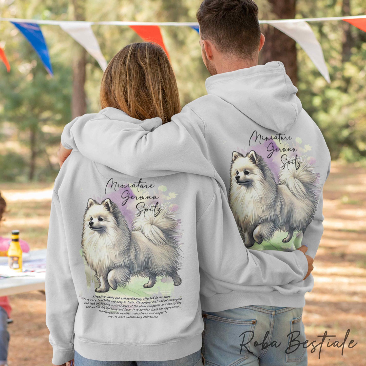 Felpa BEHAVIOR - SPITZ TEDESCO PICCOLO Bianco - Standard FCI - Unisex - Grigia - dalla XS alla 3XL