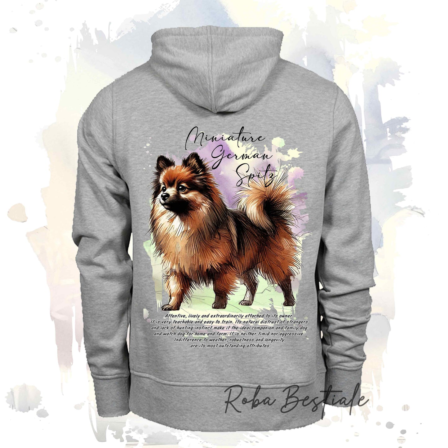 Felpa BEHAVIOR - SPITZ TEDESCO PICCOLO Marrone - Standard FCI - Unisex - Grigia - dalla XS alla 3XL