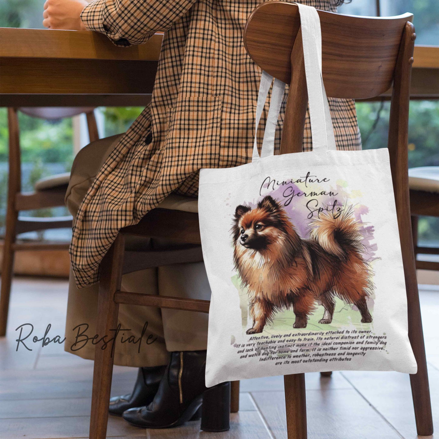 Shopper BEHAVIOR - SPITZ TEDESCO PICCOLO Marrone - Standard FCI - Diversi colori disponibili, 100% Cotone