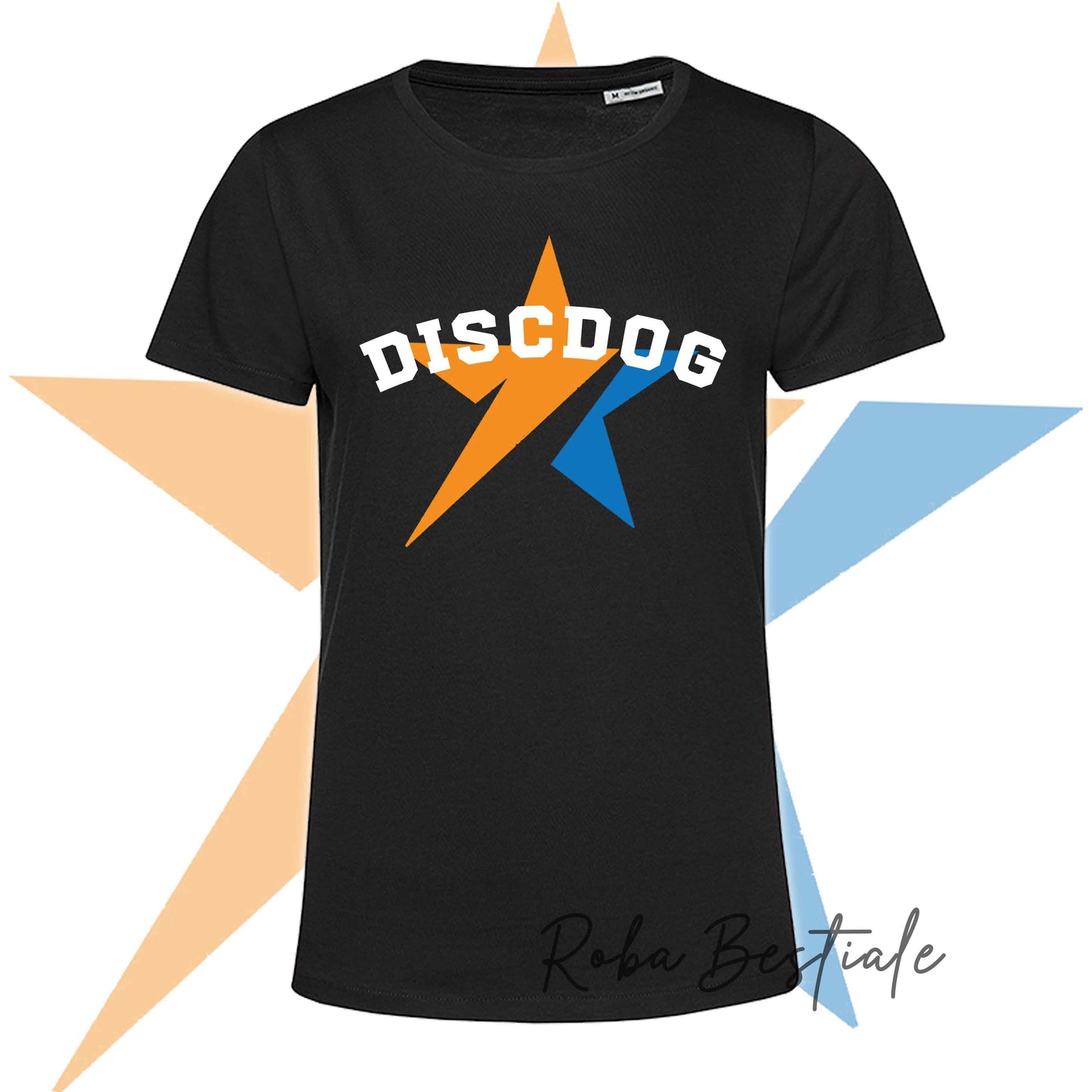 T-Shirt STAR - DISCDOG - Nera o Bianca - 100% Cotone, Uomo o Donna - dalla XS alla 5XL