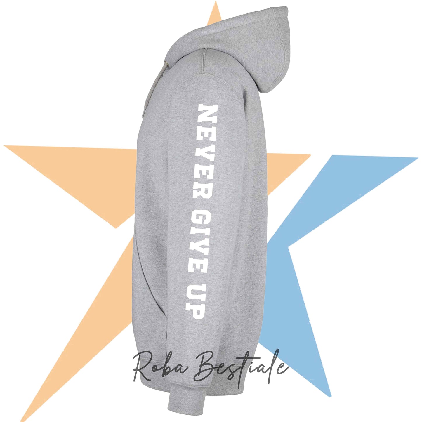 Felpa STAR - SHEEPDOG - Nera o Grigia - Unisex, con Cappuccio e Tasconi - dalla XS alla 3XL