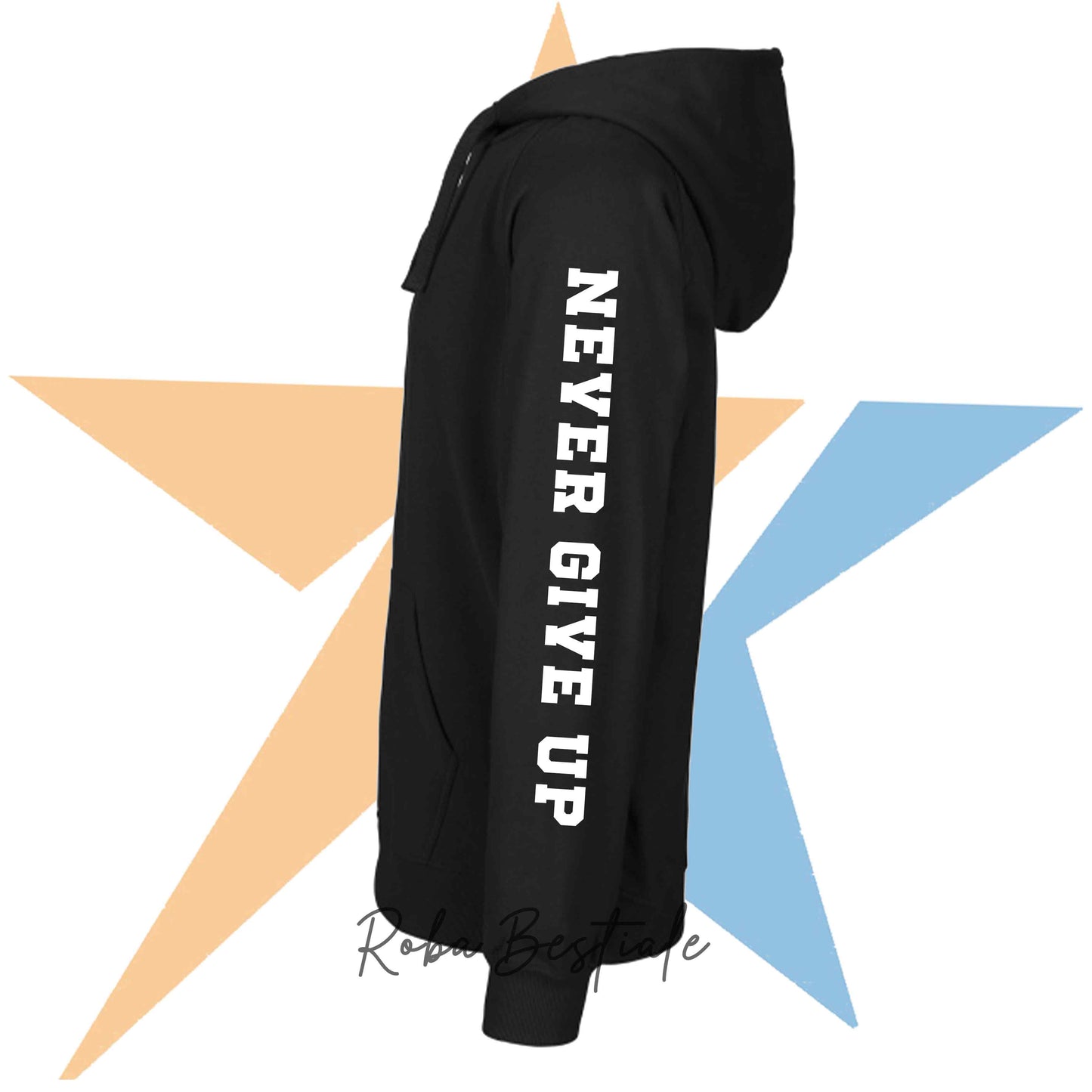 Felpa STAR - IGP - Nera o Grigia - Unisex, con Cappuccio e Tasconi - dalla XS alla 3XL