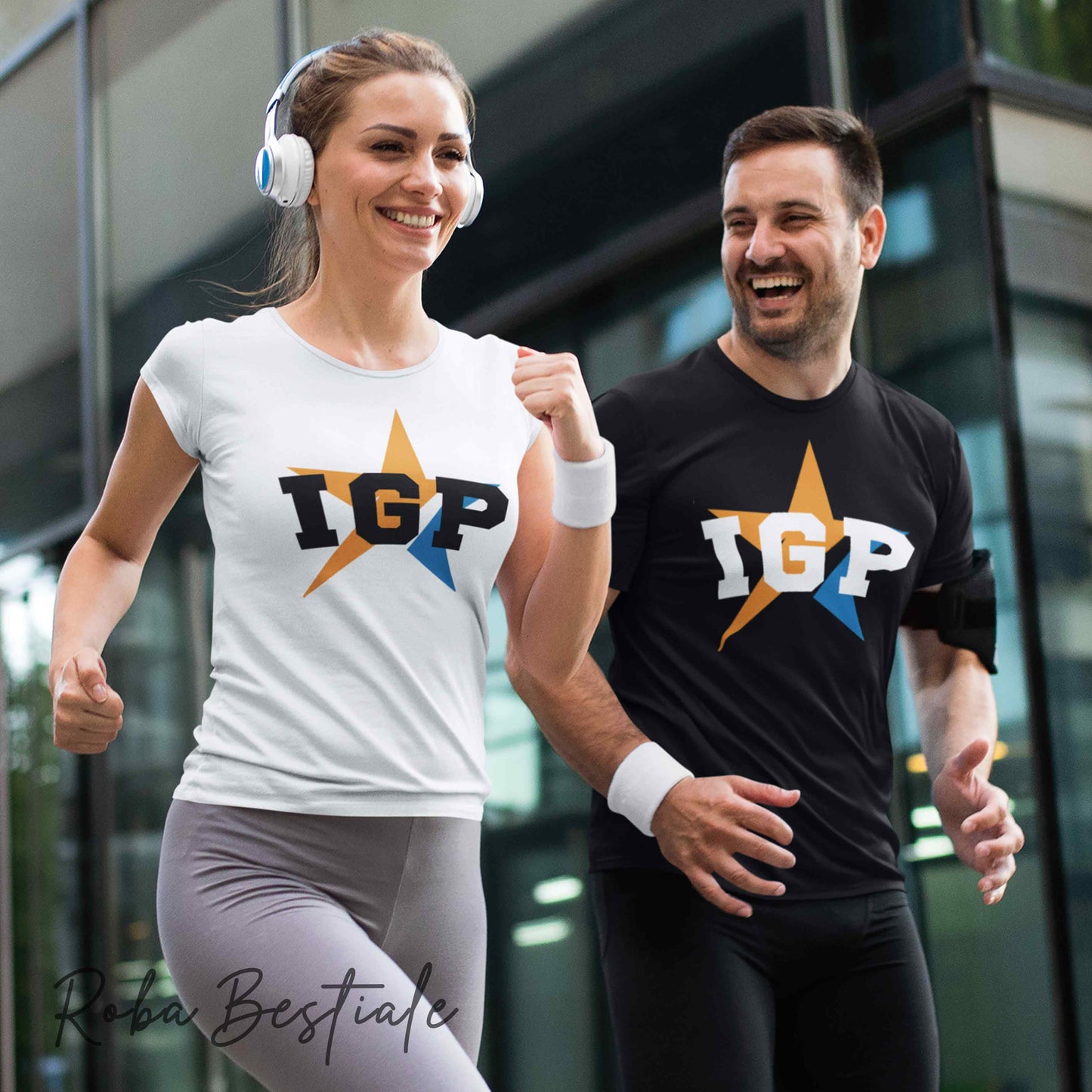 T-Shirt STAR - IGP - Nera o Bianca - 100% Cotone, Uomo o Donna - dalla XS alla 5XL