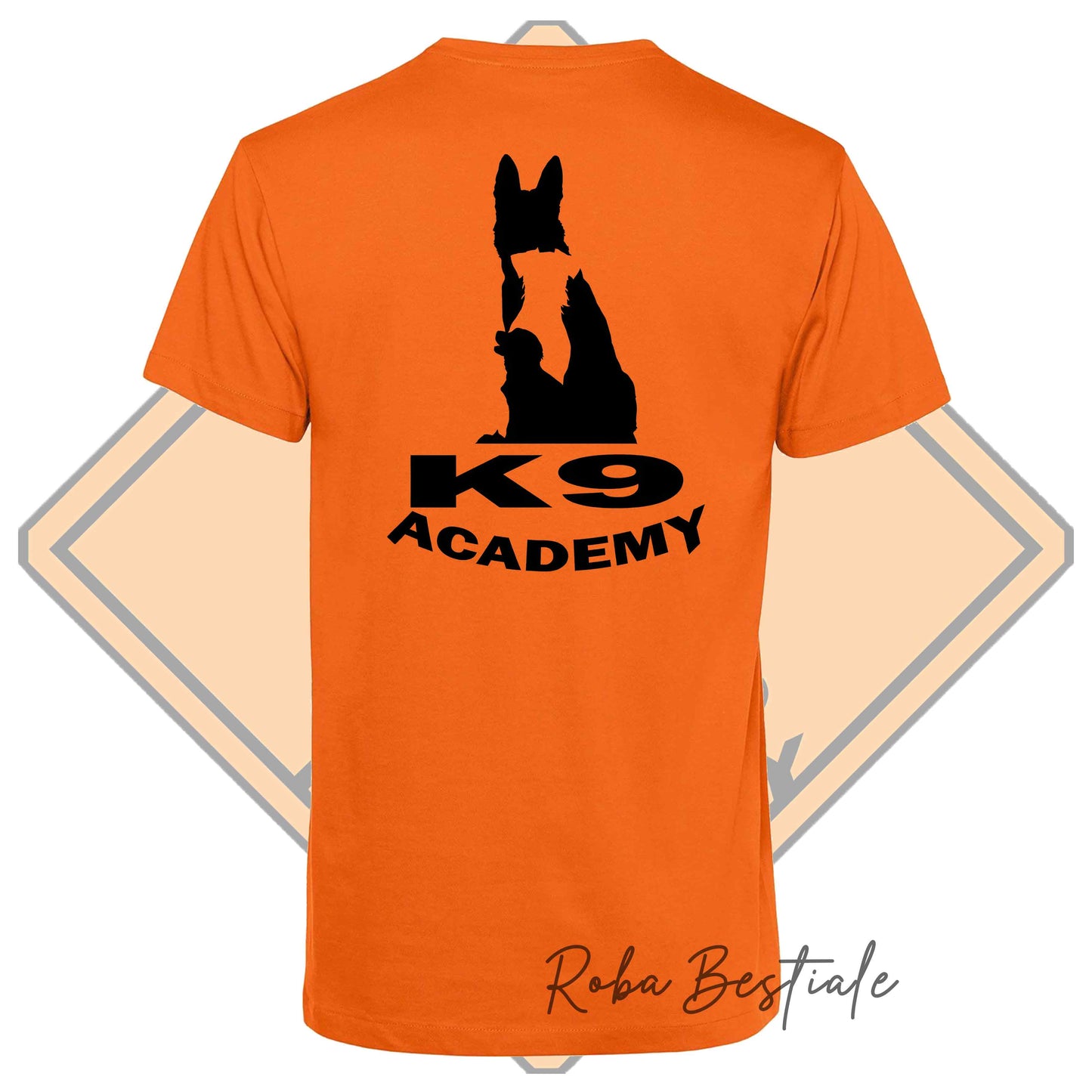 T-Shirt K9 ACADEMY - ARANCIONE, Uomo o Donna - dalla XS alla 5XL