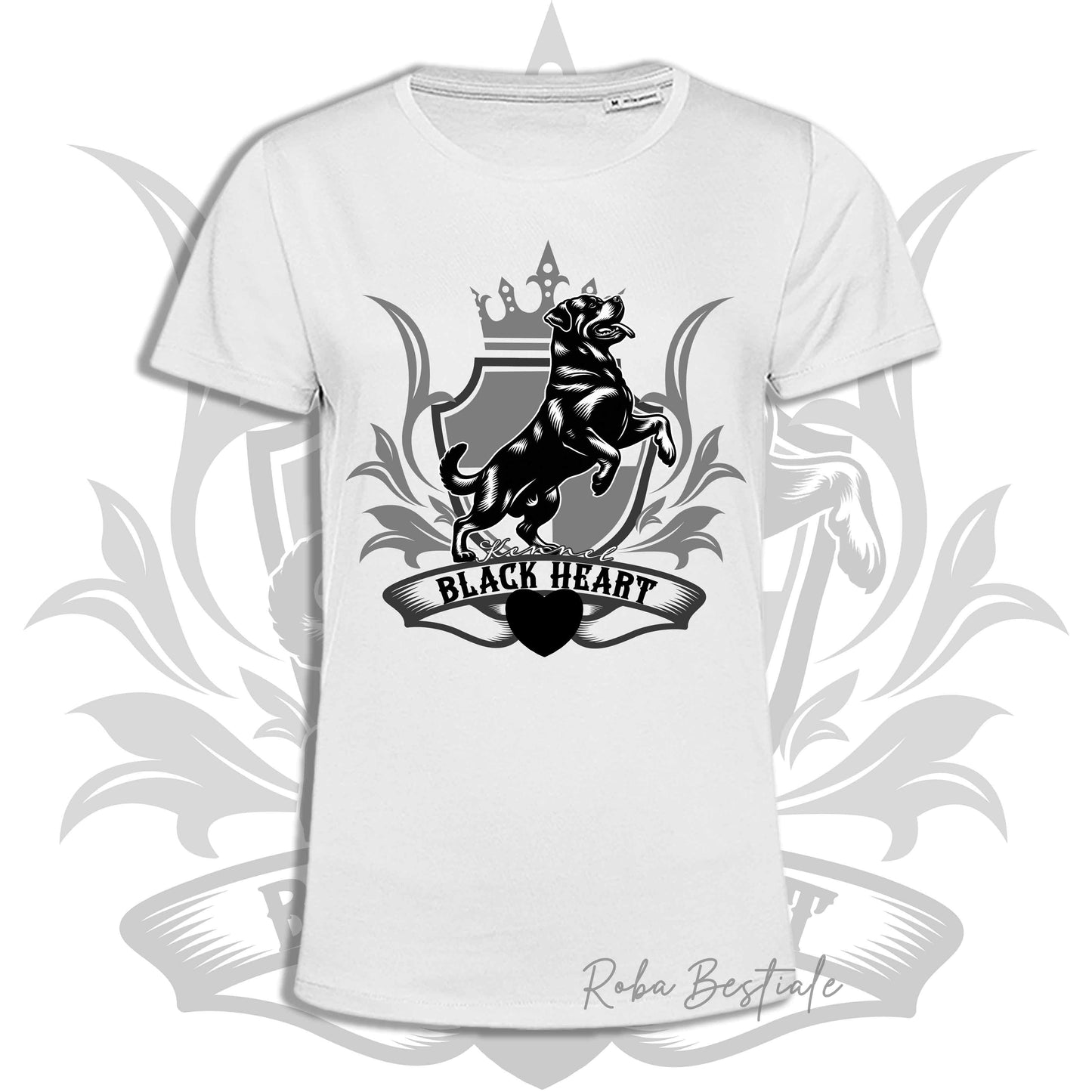 T-Shirt BLACK HEART Kennel - BIANCA - Uomo o Donna - dalla XS alla 5XL