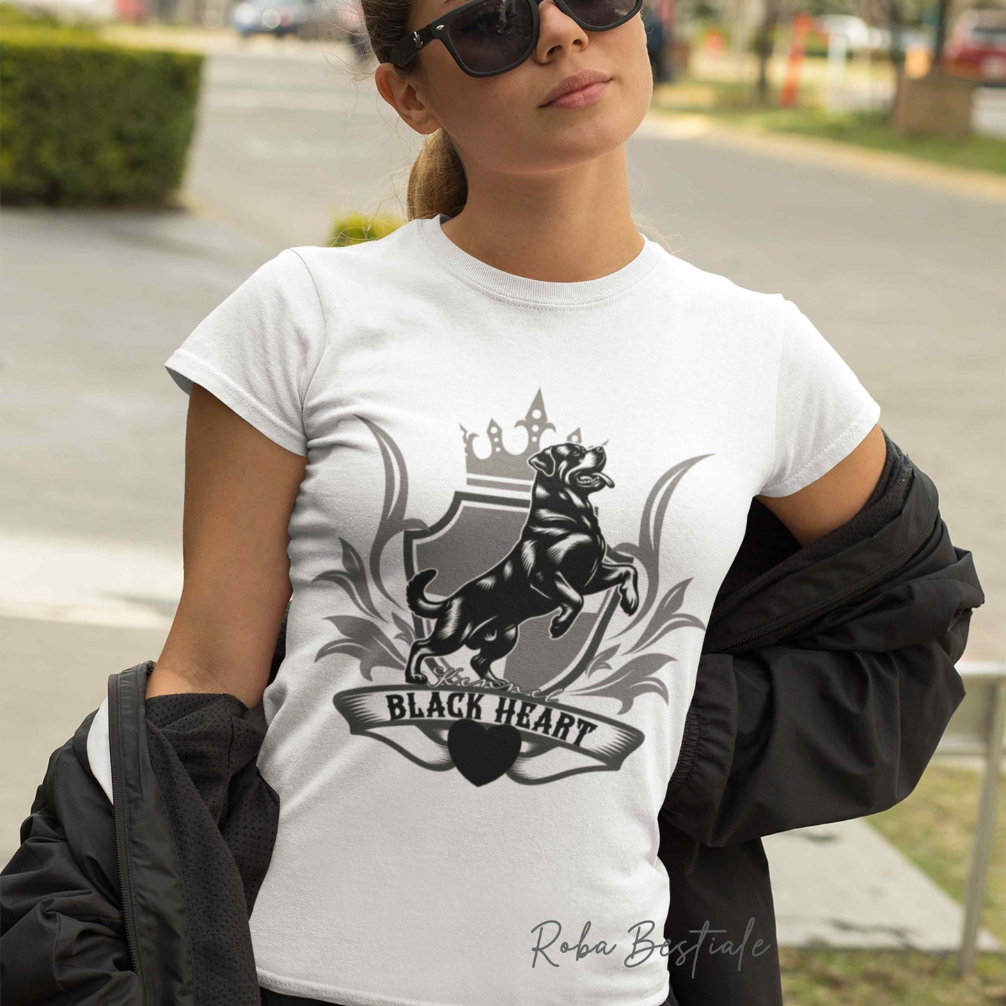 T-Shirt BLACK HEART Kennel - BIANCA - Uomo o Donna - dalla XS alla 5XL