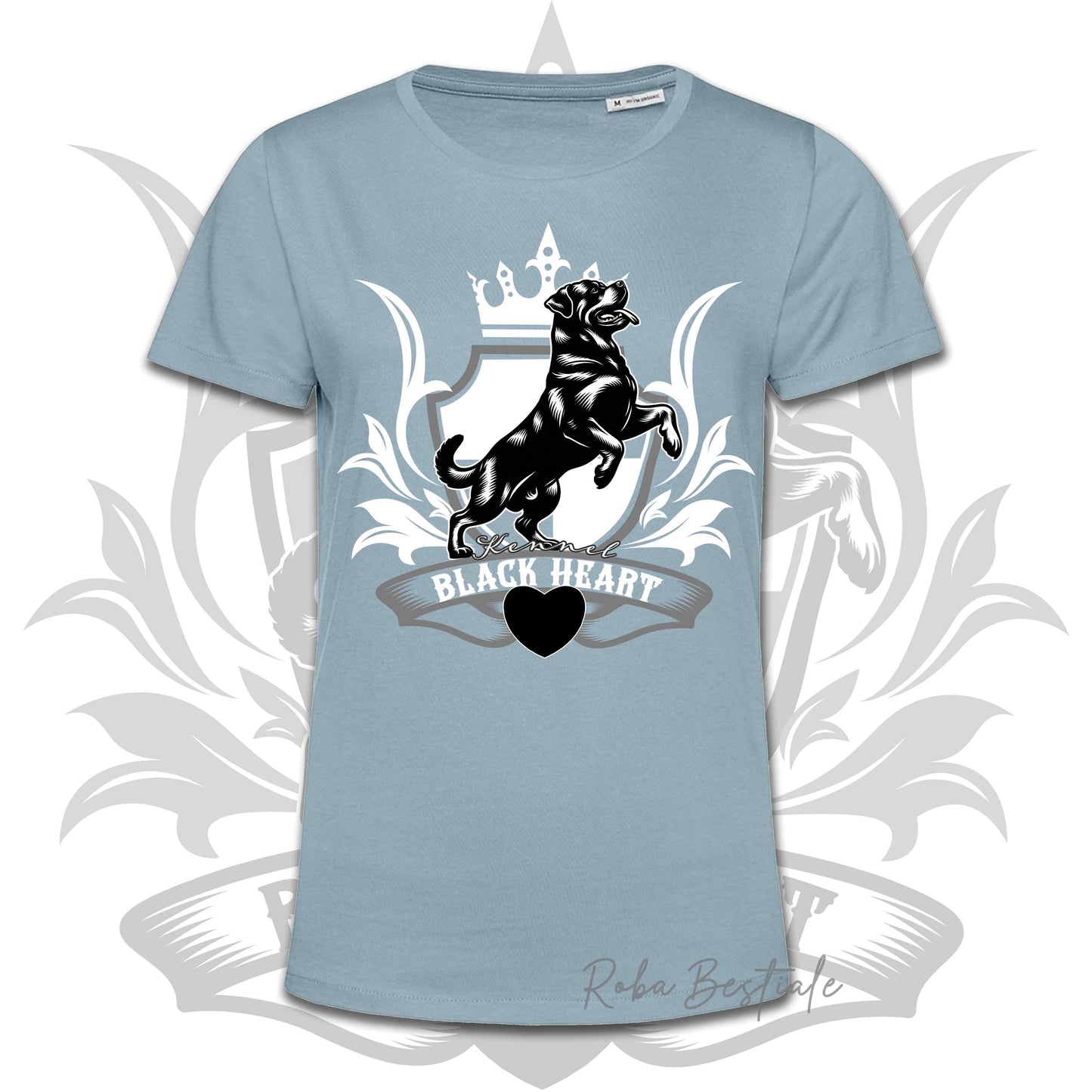 T-Shirt BLACK HEART Kennel - BLUE FOG - Uomo o Donna - dalla XS alla 2XL