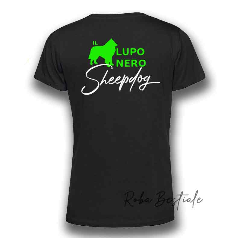 T-Shirt IL LUPO NERO - ELASTICIZZATA & GLITTERATA! - da DONNA - NERA dalla S alla XL