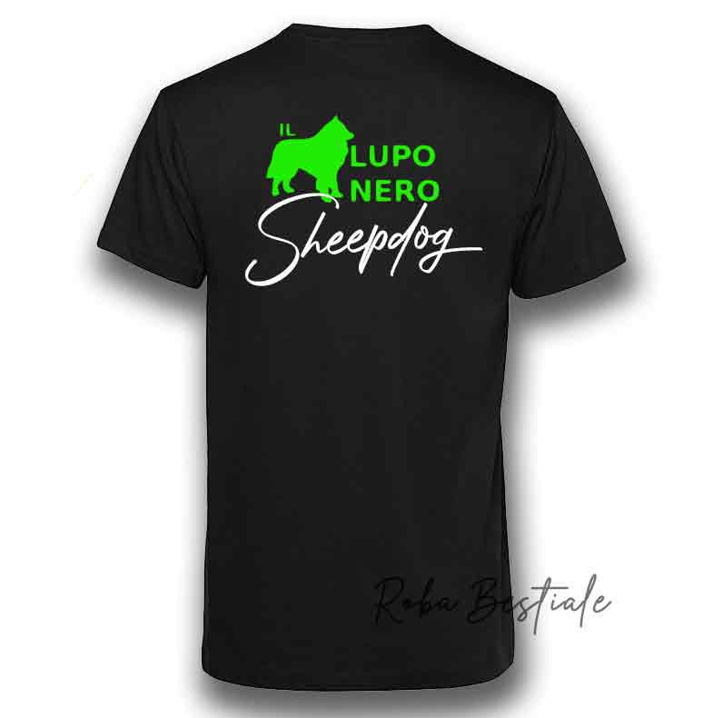 T-Shirt IL LUPO NERO - GLITTERATA! UOMO o DONNA - NERA 100% Cotone dalla XS alla 5XL