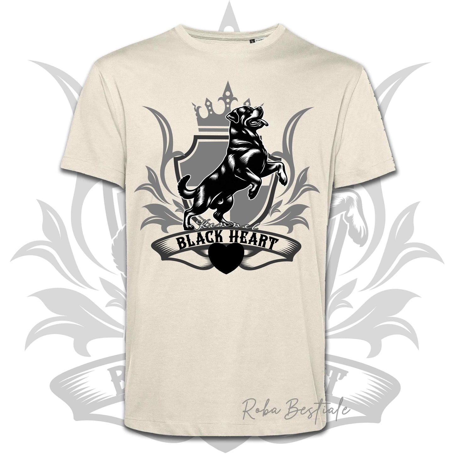 T-Shirt BLACK HEART Kennel - OFF WHITE - Uomo o Donna - dalla XS alla 5XL