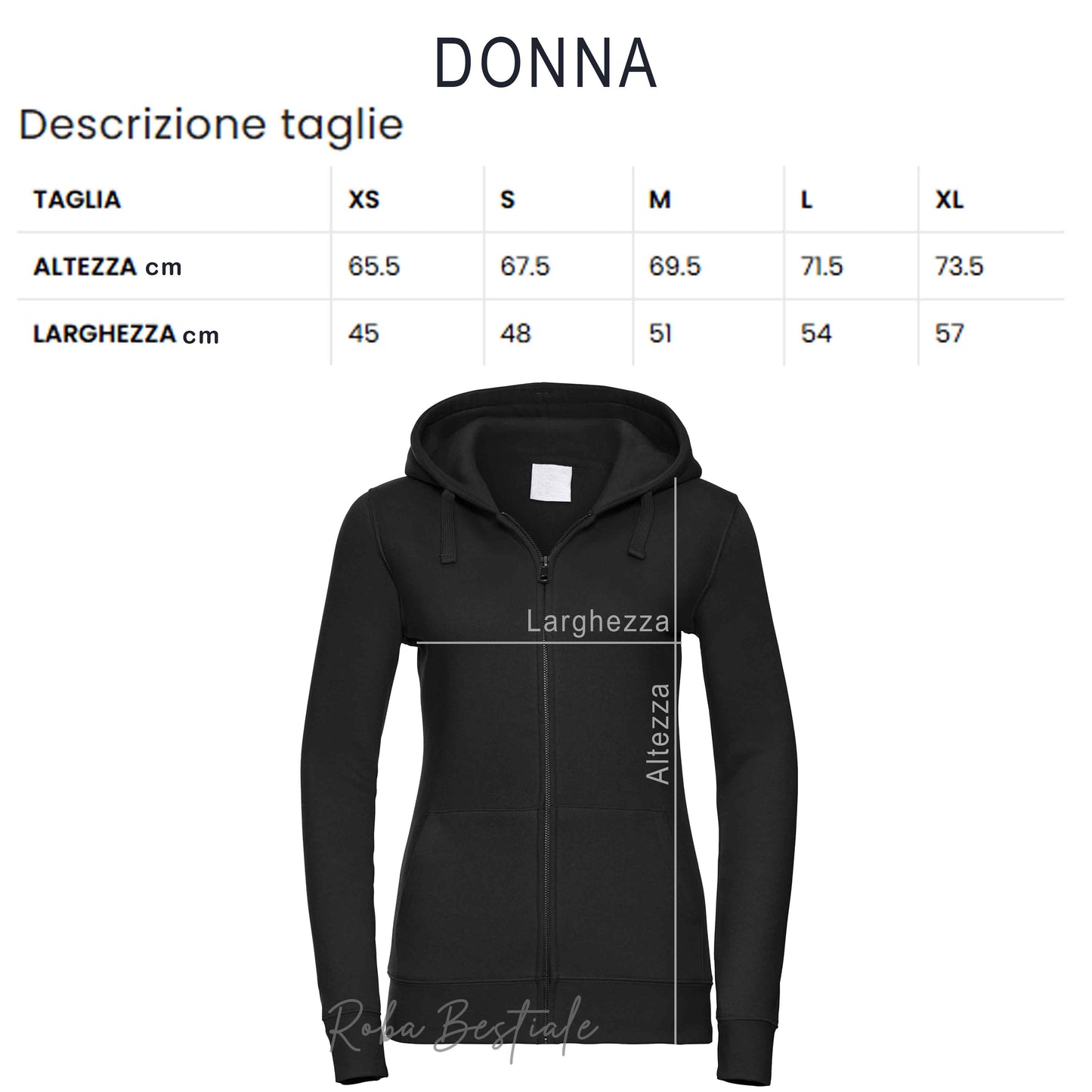 Felpa Invernale WONDERDOG - NERA, FULL ZIP, Con Cappuccio - UOMO o DONNA - dalla XS alla 5XL