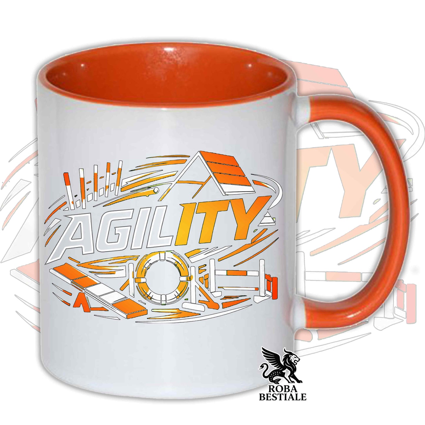 Tazza PURE AGILITY - Stampa ARANCIONE - In Ceramica, colore a scelta - 330 ml