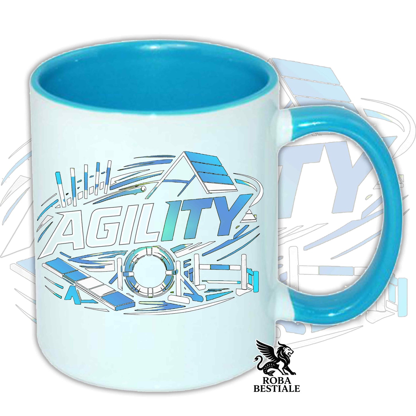 Tazza PURE AGILITY - Stampa BLUE - In Ceramica, colore a scelta - 330 ml