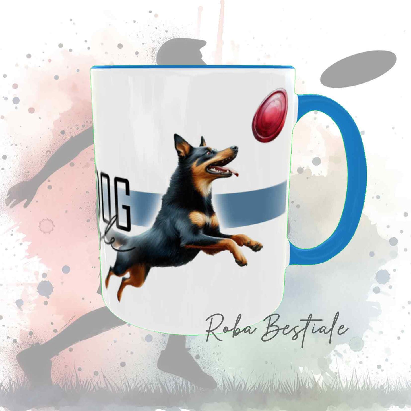 DISC DOG Lifestyle Mug - AUSTRALIAN KELPIE Black Tricolor - "GIRL" or "BOY" Design