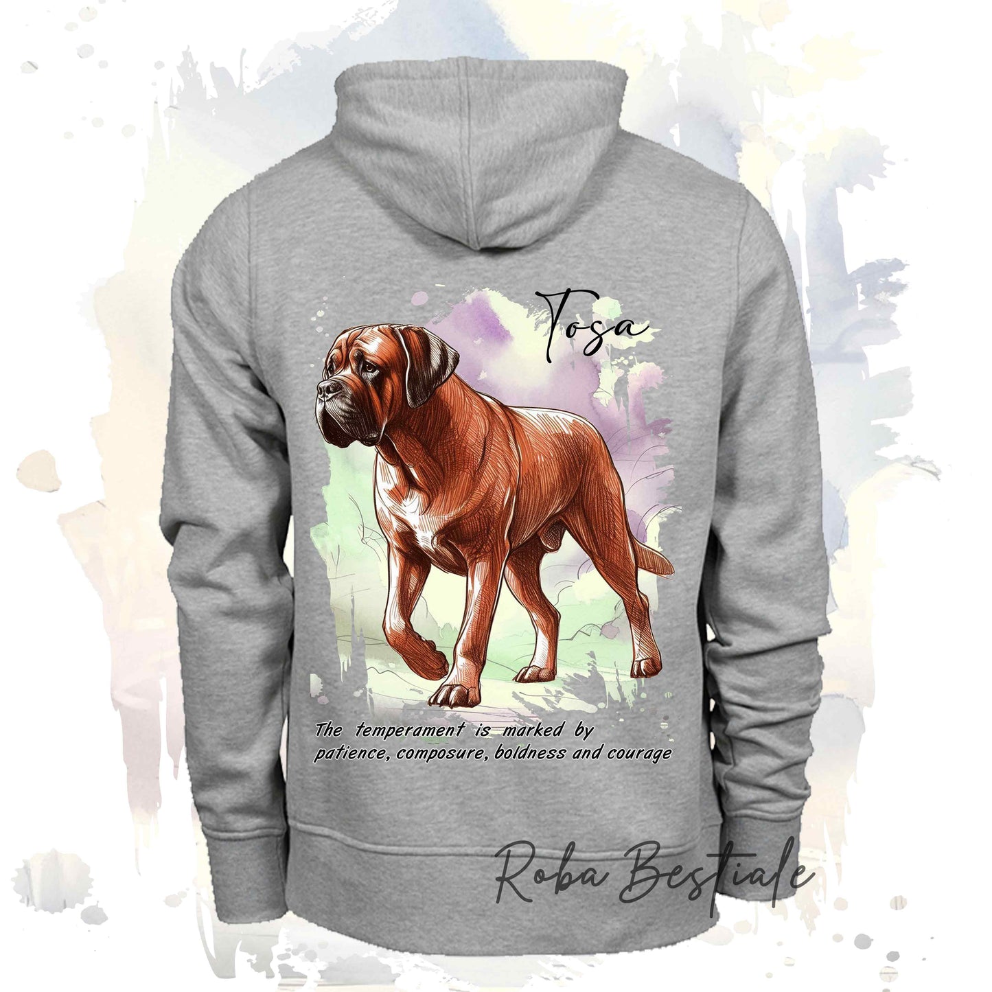 Felpa BEHAVIOR - TOSA INU Rosso - Standard FCI - Unisex - Grigia - dalla XS alla 3XL