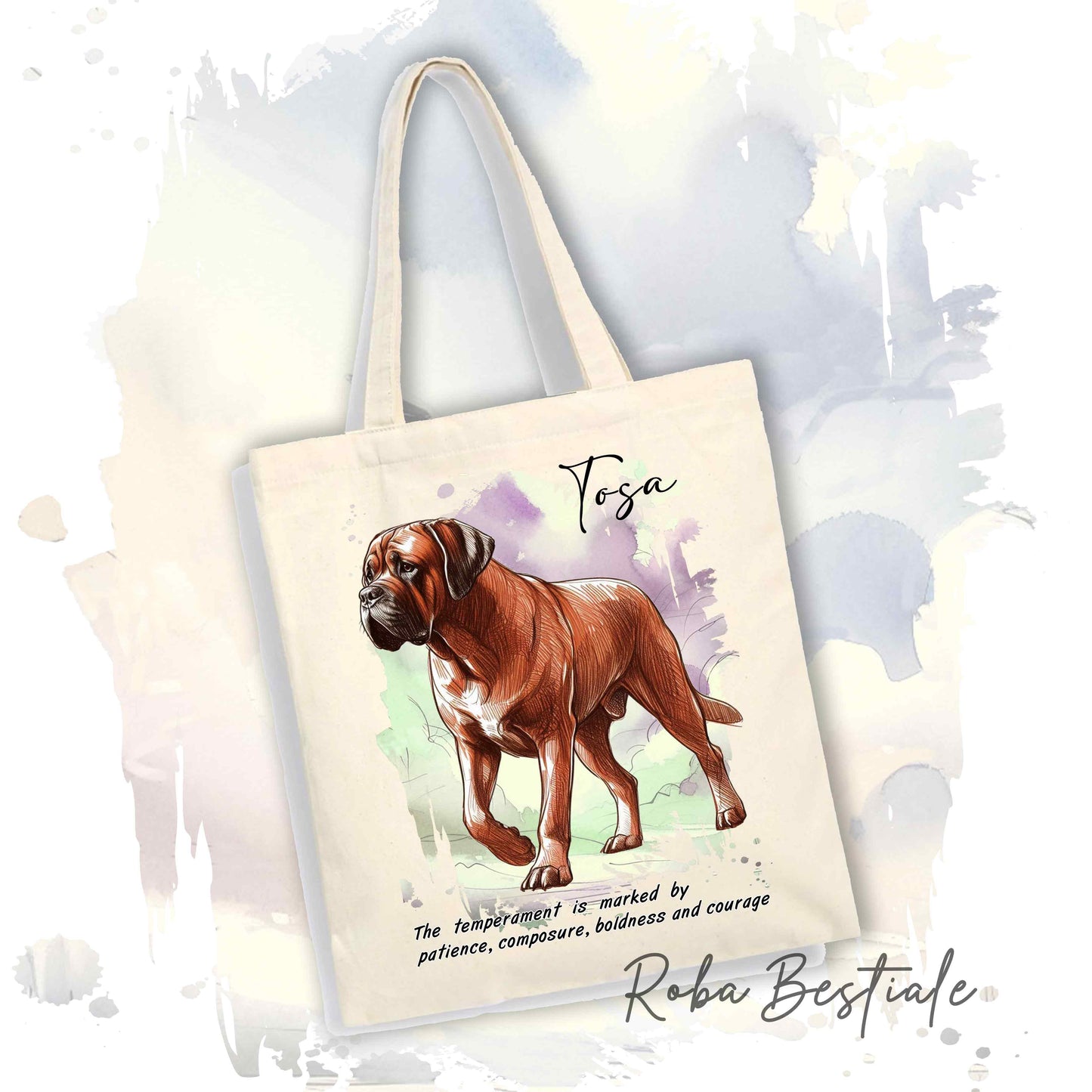Shopper BEHAVIOR - TOSA INU Rosso - Standard FCI - Diversi colori disponibili, 100% Cotone