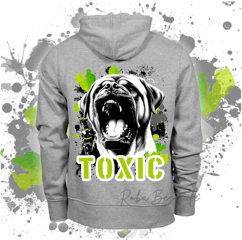 Felpa TOXIC - TOSA INU - Unisex - Grigia - dalla XS alla 3XL
