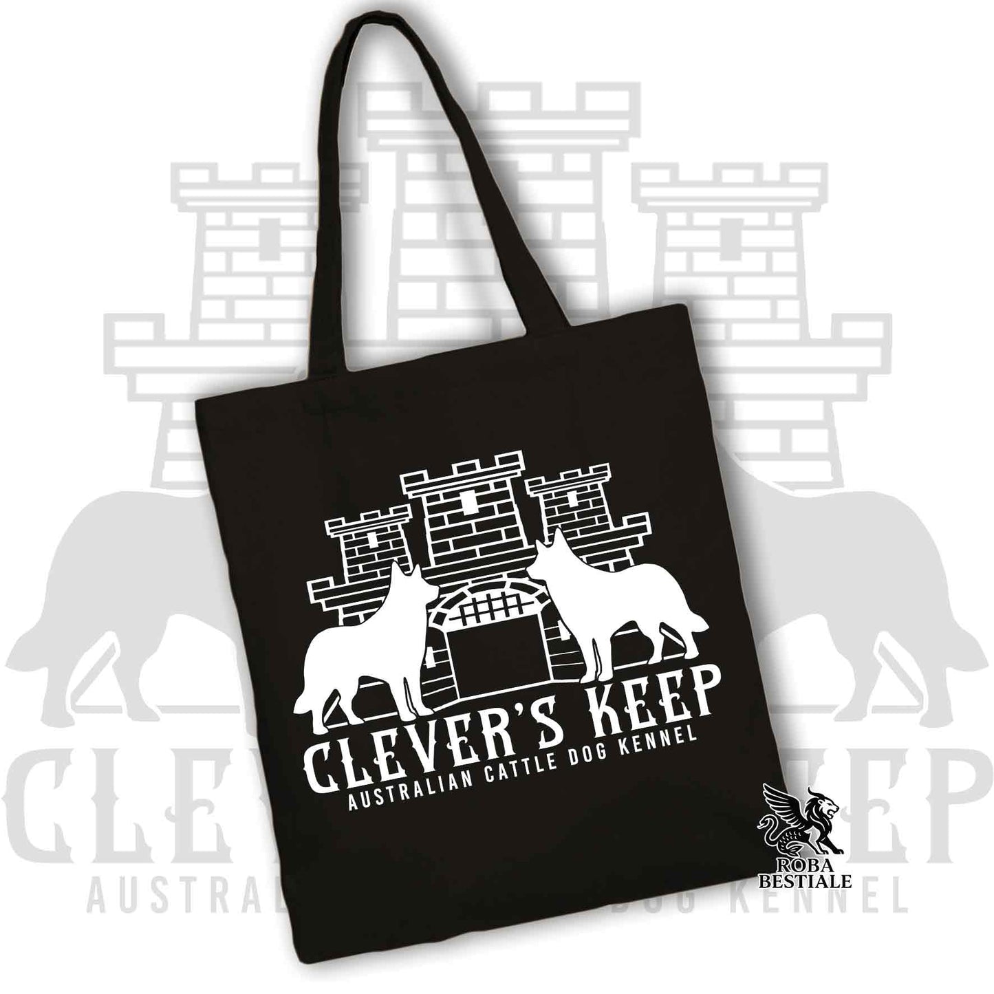 Tote Bag CLEVER'S KEEP - WHITE print - 100% Cotton - Many colors