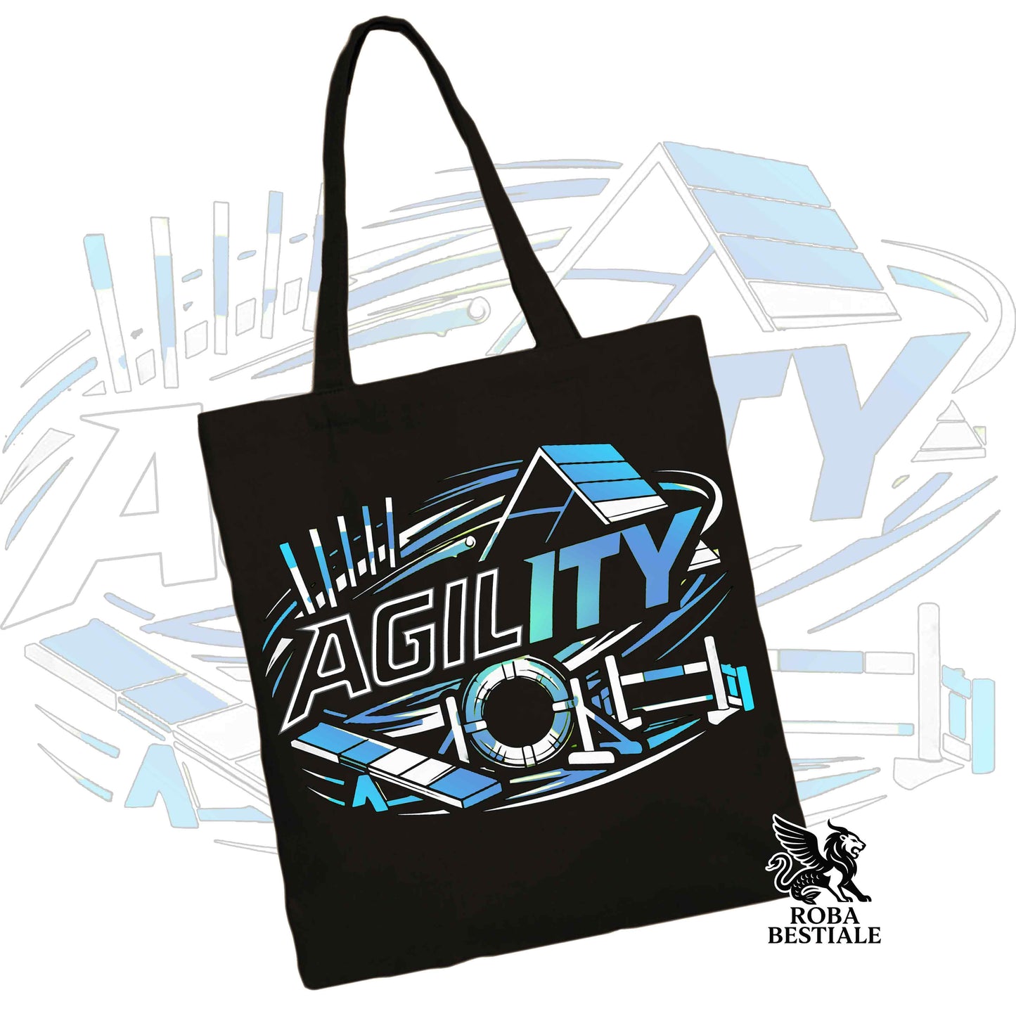 Tote Bag PURE AGILITY - Stampa BLUE - 100% Cotone - In tanti colori