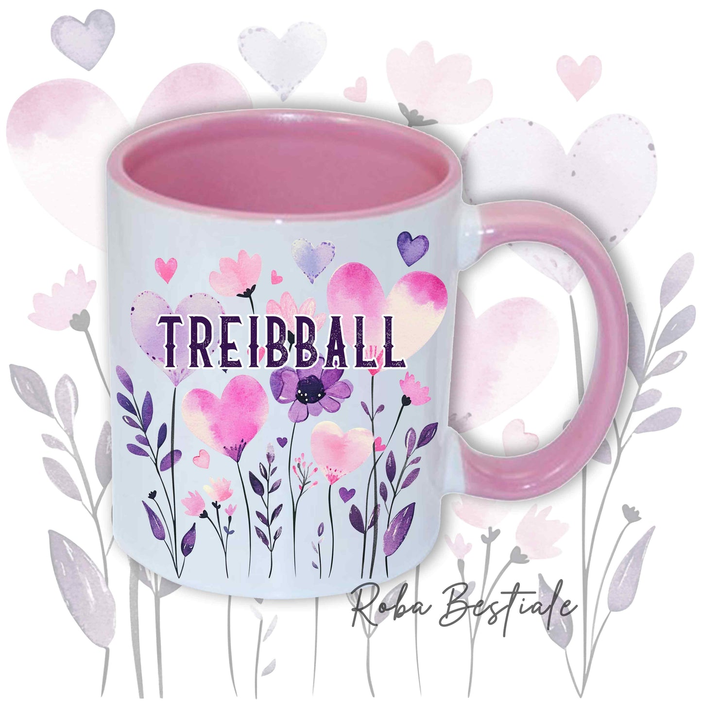 Tazza CANDY - TREIBBALL - In Ceramica, con manico e interno colorato - 330 ml