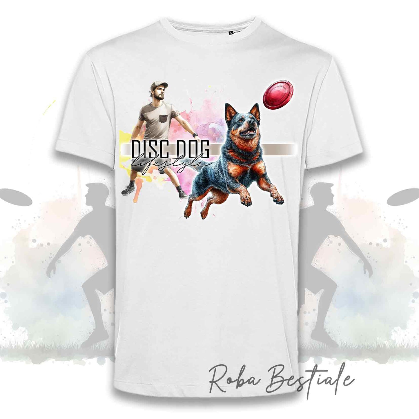 T-Shirt DISC DOG Lifestyle - AUSTRALIAN CATTLE DOG Blue - Design "GIRL" o "BOY"