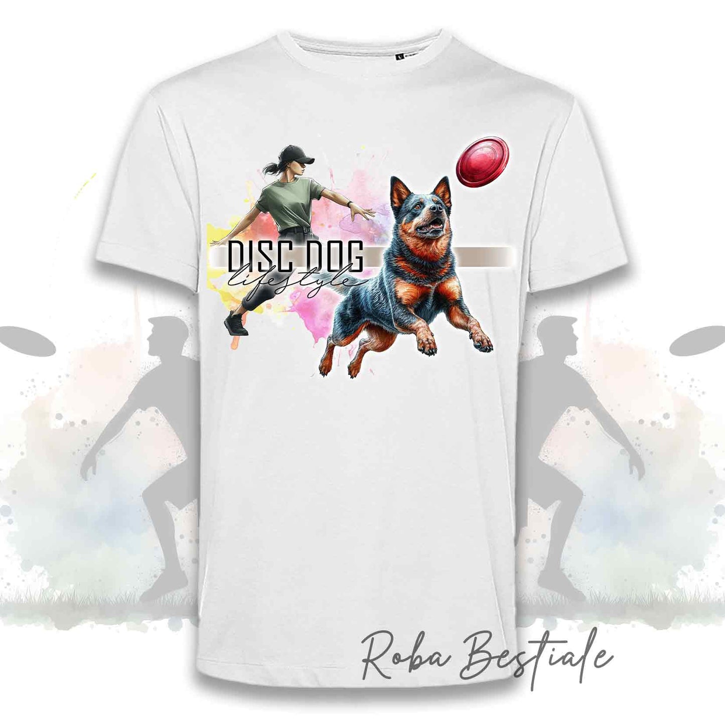 T-Shirt DISC DOG Lifestyle - AUSTRALIAN CATTLE DOG Blue - Design "GIRL" o "BOY"