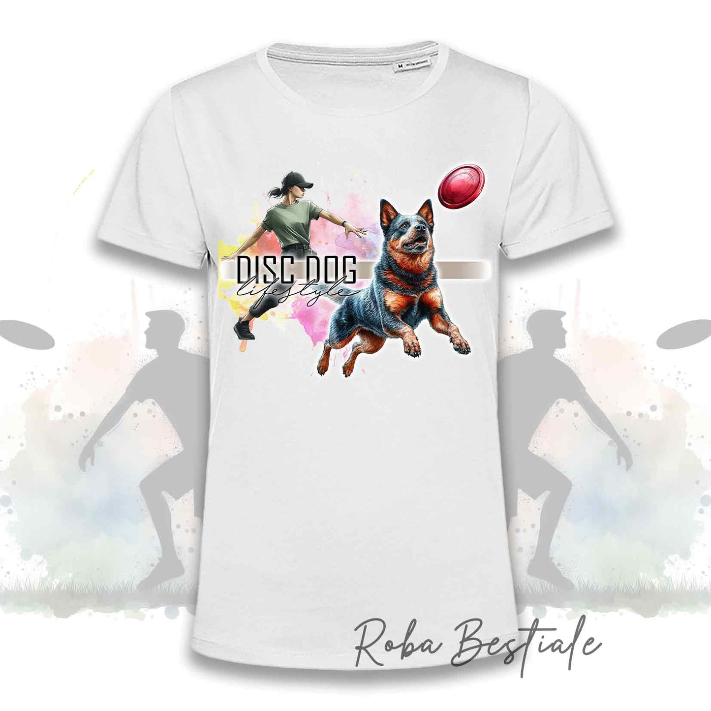 T-Shirt DISC DOG Lifestyle - AUSTRALIAN CATTLE DOG Blue - Design "GIRL" o "BOY"