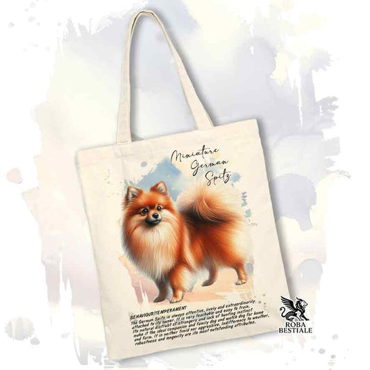 Tote bag Spitz Tedesco Piccolo arancio con grafica Behavior colore beige