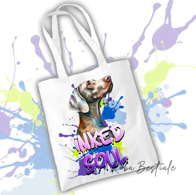 Shopper INKED SOUL - WEIMARANER Grigio Argento