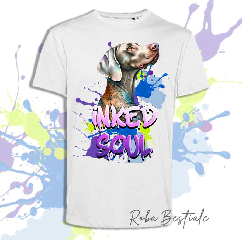T-Shirt INKED SOUL - WEIMARANER Grigio Argento