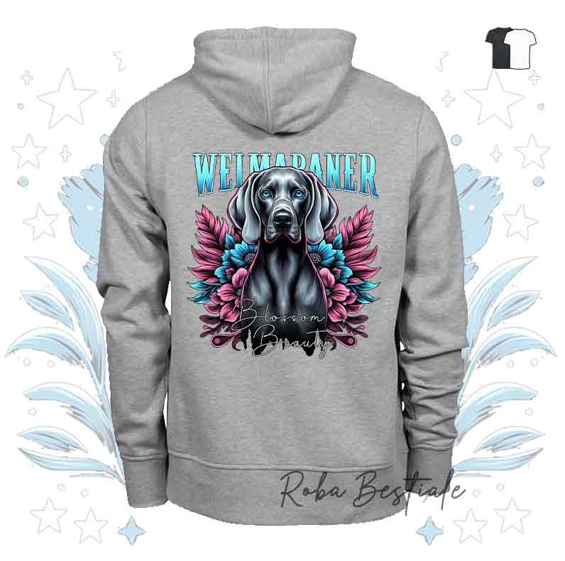 Felpa Invernale BLOSSOM BEAUTY - WEIMARANER - Unisex - Nera o Grigia - dalla XS alla 3XL