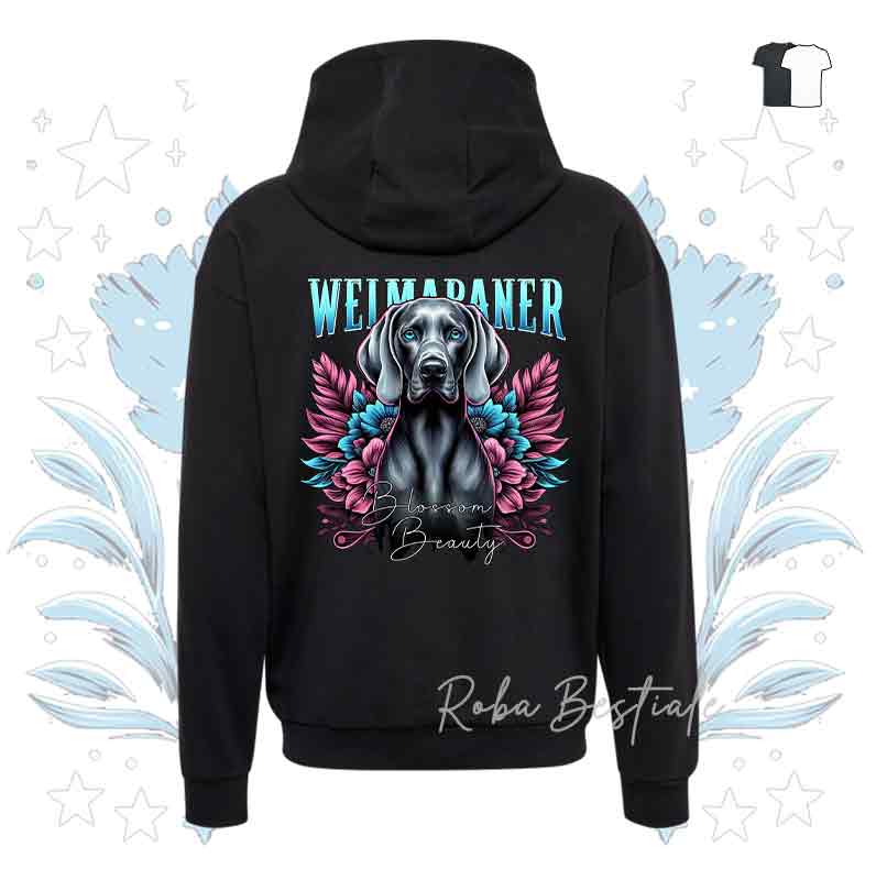 Felpa Invernale BLOSSOM BEAUTY - WEIMARANER - Unisex - Nera o Grigia - dalla XS alla 3XL