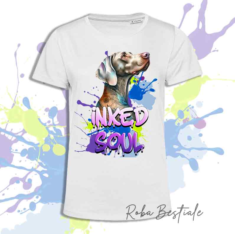 T-Shirt INKED SOUL - WEIMARANER Grigio Argento