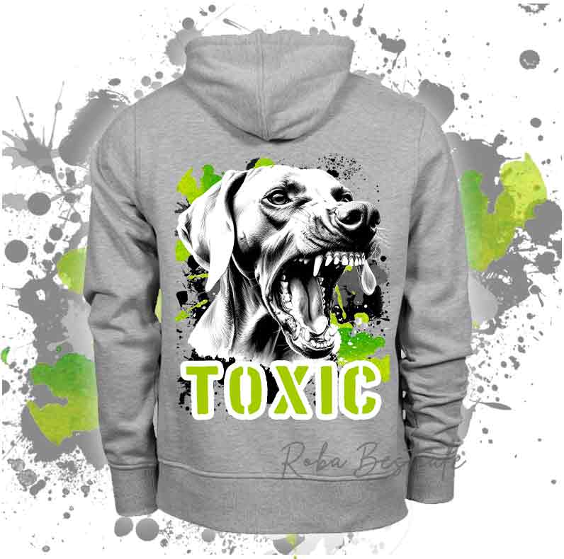 Felpa TOXIC - WEIMARANER - Unisex - Grigia - dalla XS alla 3XL