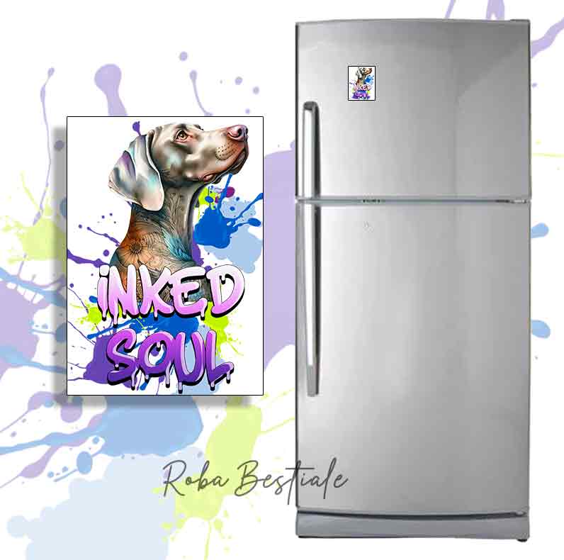 Magnet INKED SOUL - WEIMARANER Silver Grey