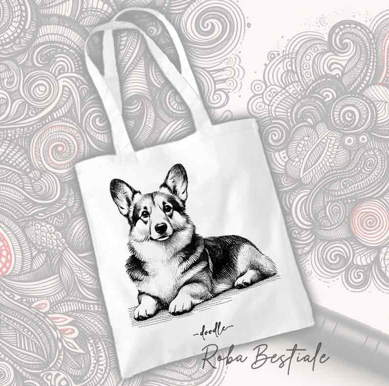 DOODLE Shopper - WELSH CORGI CARDIGAN