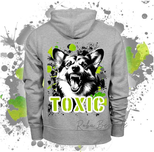 Felpa TOXIC - WELSH CORGI CARDIGAN - Unisex - Grigia - dalla XS alla 3XL