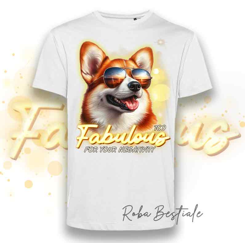 T-Shirt UOMO - TOO FABULOUS - WELSH CORGI PEMBROKE Red