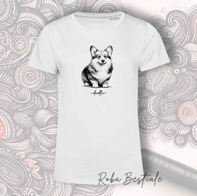 T-Shirt DOODLE - WELSH CORGI PEMBROKE