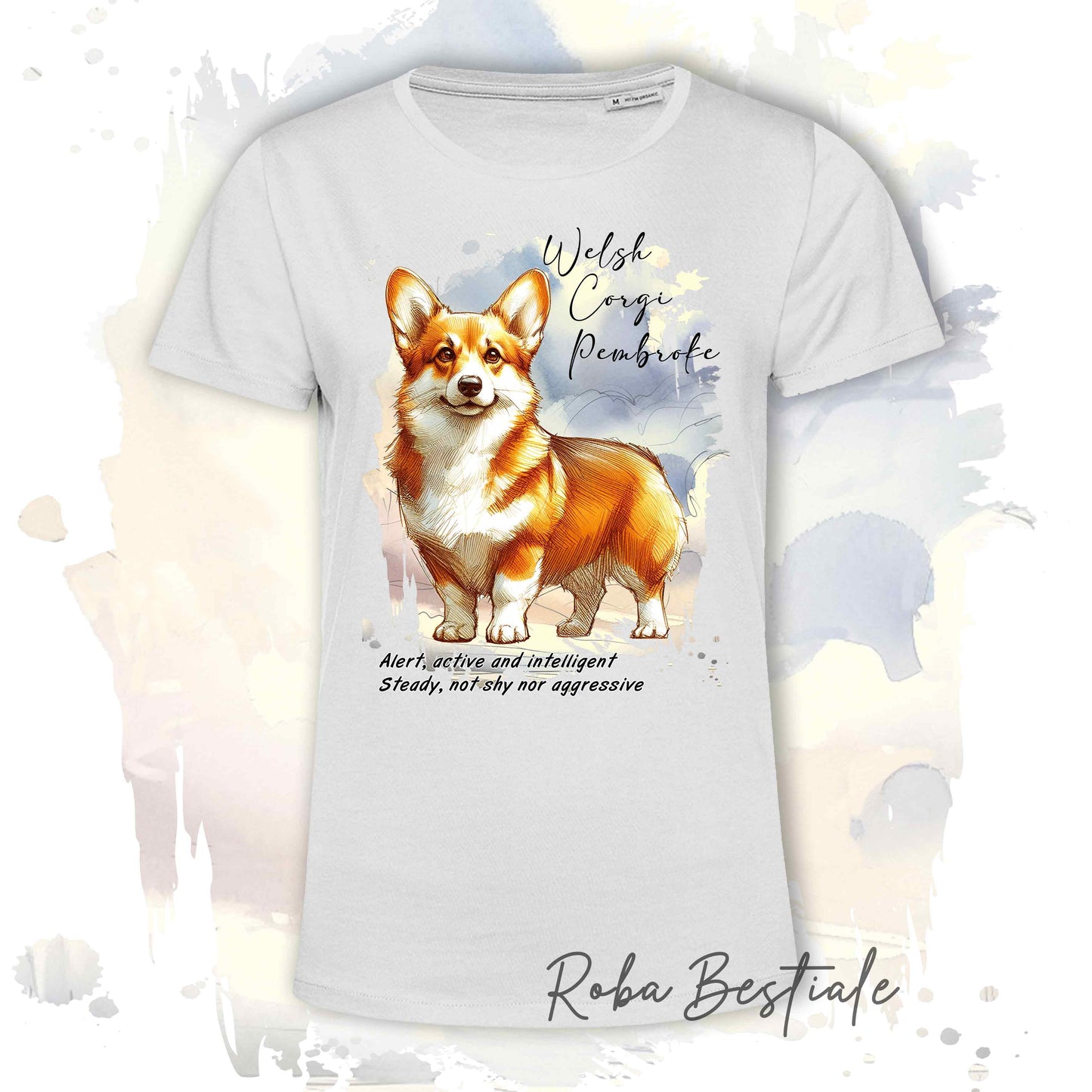 T-Shirt BEHAVIOR - WELSH CORGI PEMBROKE Fulvo - Standard FCI - 100% Cotone - dalla XS alla 5XL