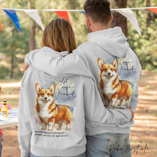 Felpa Invernale BEHAVIOR - WELSH CORGI PEMBROKE Fulvo - Standard FCI - Unisex - Grigia - dalla XS alla 3XL